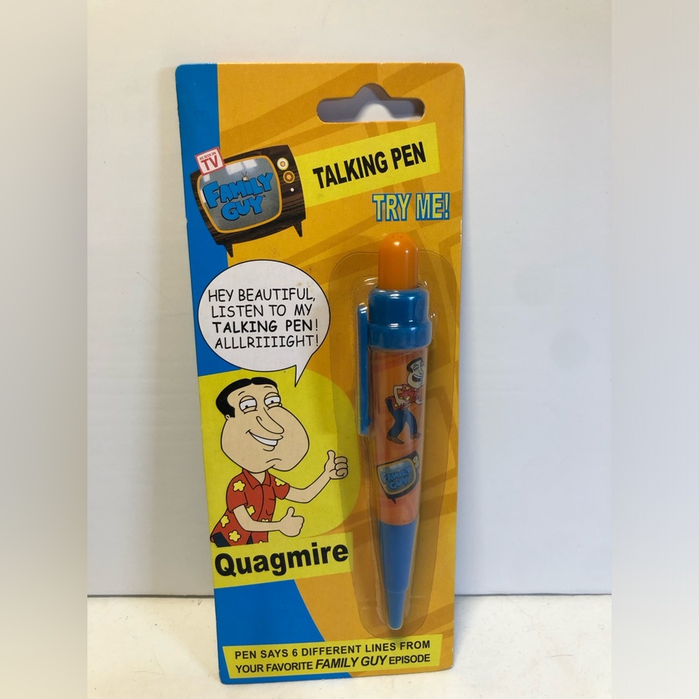 Family Guy Quagmire Talking Pen 6 Different Lines 2006 New Sealed Needs Battery